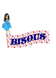 bisous fille en bleu
